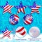 5 Pcs Inflatable 4th of July Pool Float USA 250th Anniversary American Flag Star Beach Balls Large 20'' Red White and Blue Inflatable Balls Independence Day Patriotic Decoration for Summer Pool